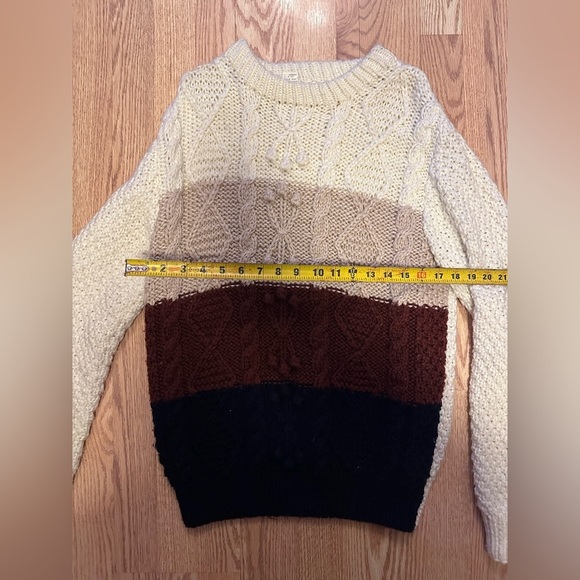 Bennington Heavy Weight Multicolored Chunky Knit Long Sleeve Sweater Size Small - Picture 2 of 8